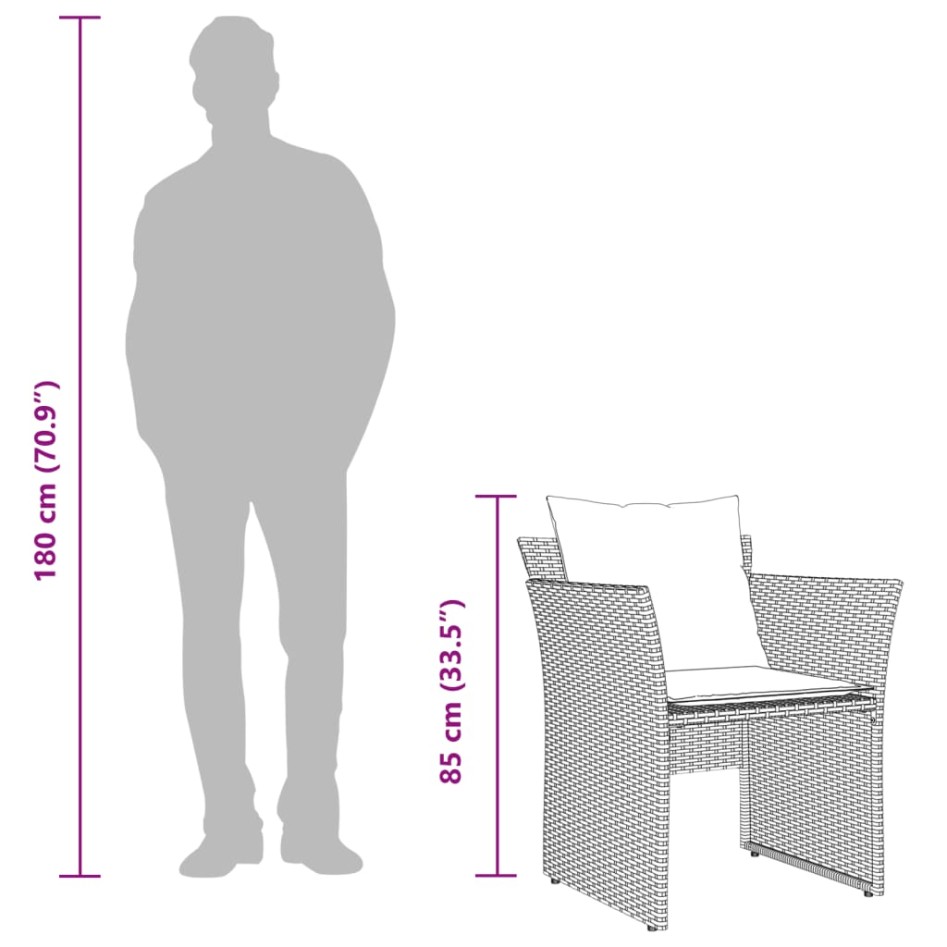 Sillón de jardín con reposapiés ratán sintético