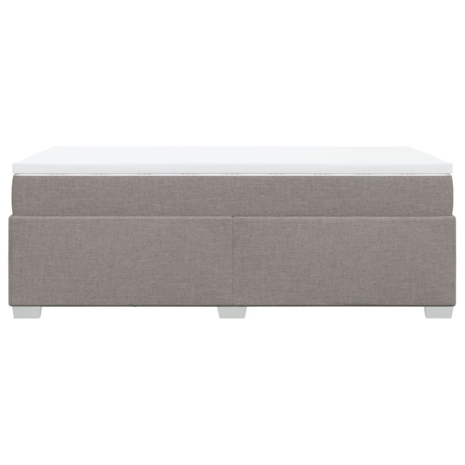 Cama box spring con colchón tela gris taupe 90x200