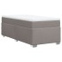 Cama box spring con colchón tela gris taupe 90x200