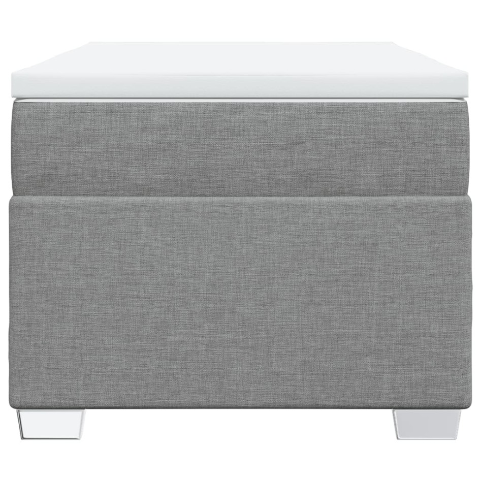 Cama box spring con colchón tela gris claro 90x190