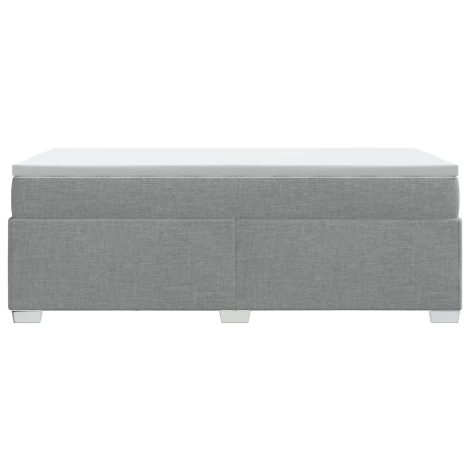 Cama box spring con colchón tela gris claro 80x200