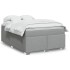 Cama box spring con colchón tela gris claro 160x200