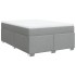 Cama box spring con colchón tela gris claro 160x200