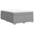 Cama box spring con colchón tela gris claro 160x200