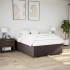 Cama box spring con colchón tela marrón oscuro 140x190