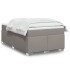 Cama box spring con colchón tela gris taupe 120x200