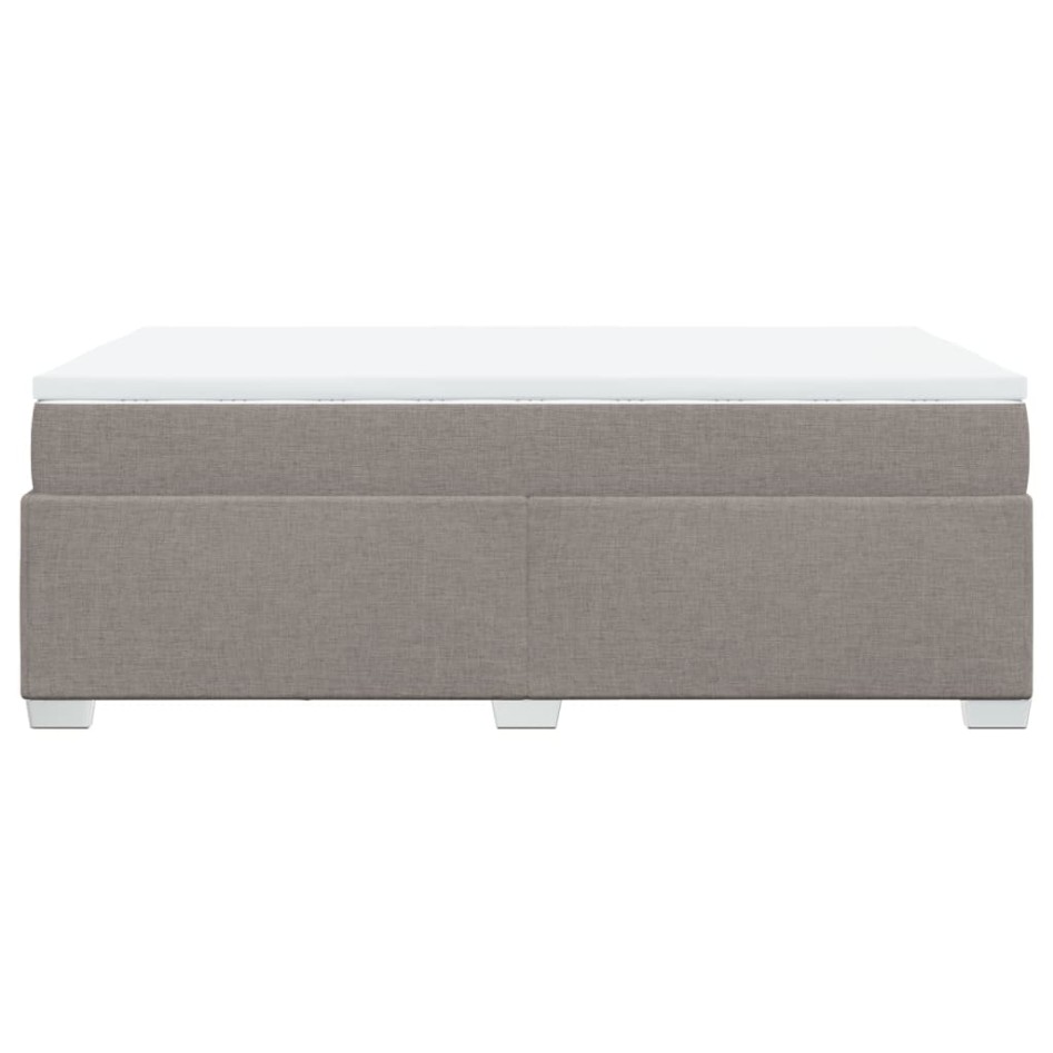 Cama box spring con colchón tela gris taupe 120x200