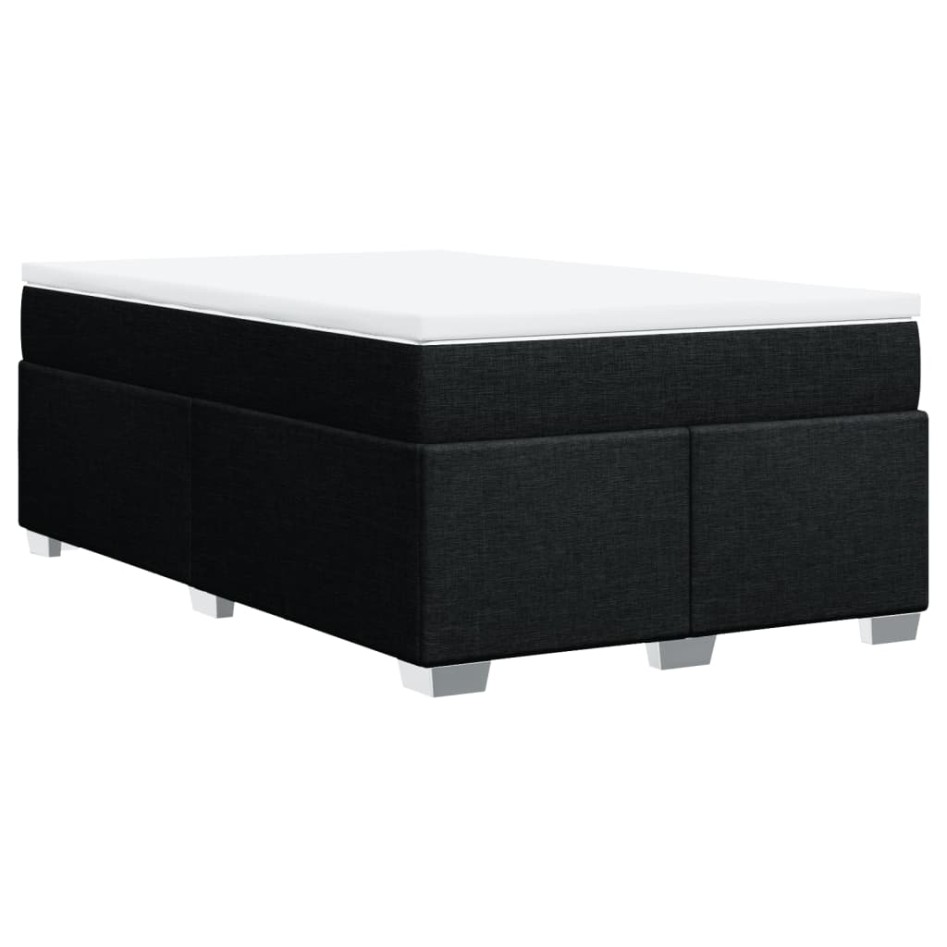 Cama box spring con colchón tela negro 120x200