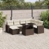 Set sofás de jardín 8 piezas y cojines ratán sintético
