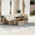 Set sofás de jardín 7 piezas y cojines ratán sintético