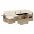 Set sofás de jardín 7 piezas y cojines ratán sintético