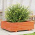 Jardinera de madera maciza de pino marrón cera 80x80x26,5