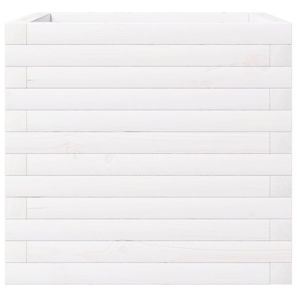 Jardinera de madera maciza de pino blanca 50x50x46