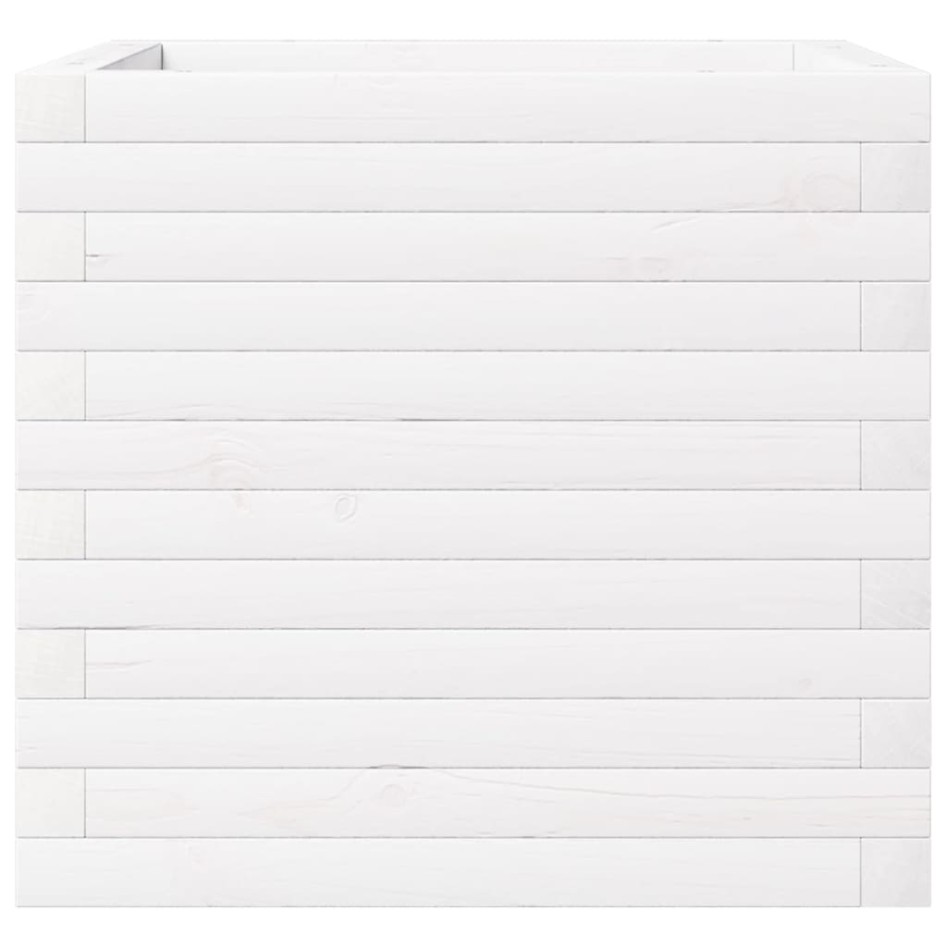 Jardinera de madera maciza de pino blanca 50x50x46