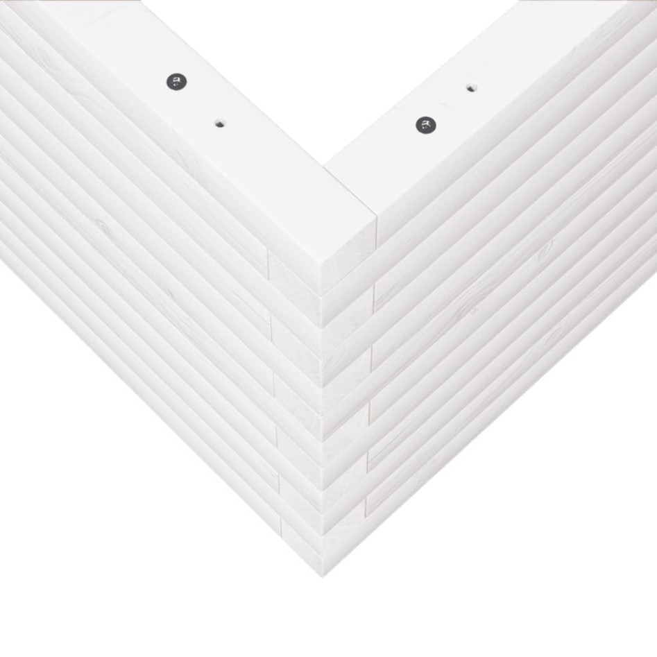 Jardinera de madera maciza de pino blanca 50x50x46