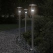Lámparas de suelo de exterior 3 uds acero inoxidable 100 cm