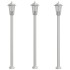 Lámparas de suelo de exterior 3 uds acero inoxidable 120