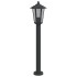 Lámparas de suelo de exterior 3 uds acero inoxidable negro