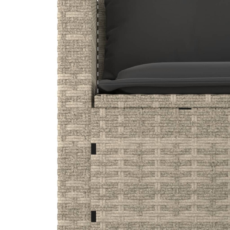 Set de sofá de jardín 3 pzas y cojines ratán sintético