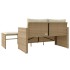 Juego de sofás de jardín con cojines beige 3 pzas ratán