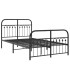 Estructura cama sin colchón con estribo metal negro 120x200