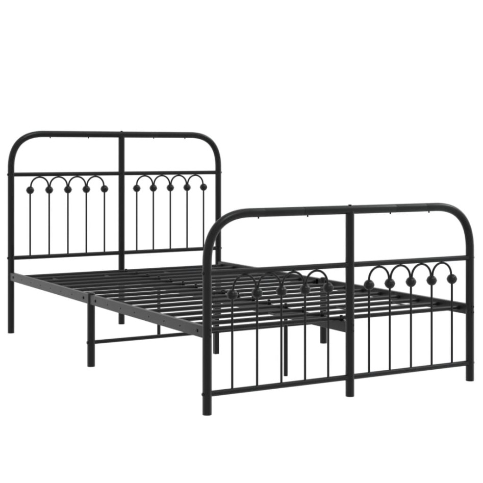 Estructura cama sin colchón con estribo metal negro 120x200