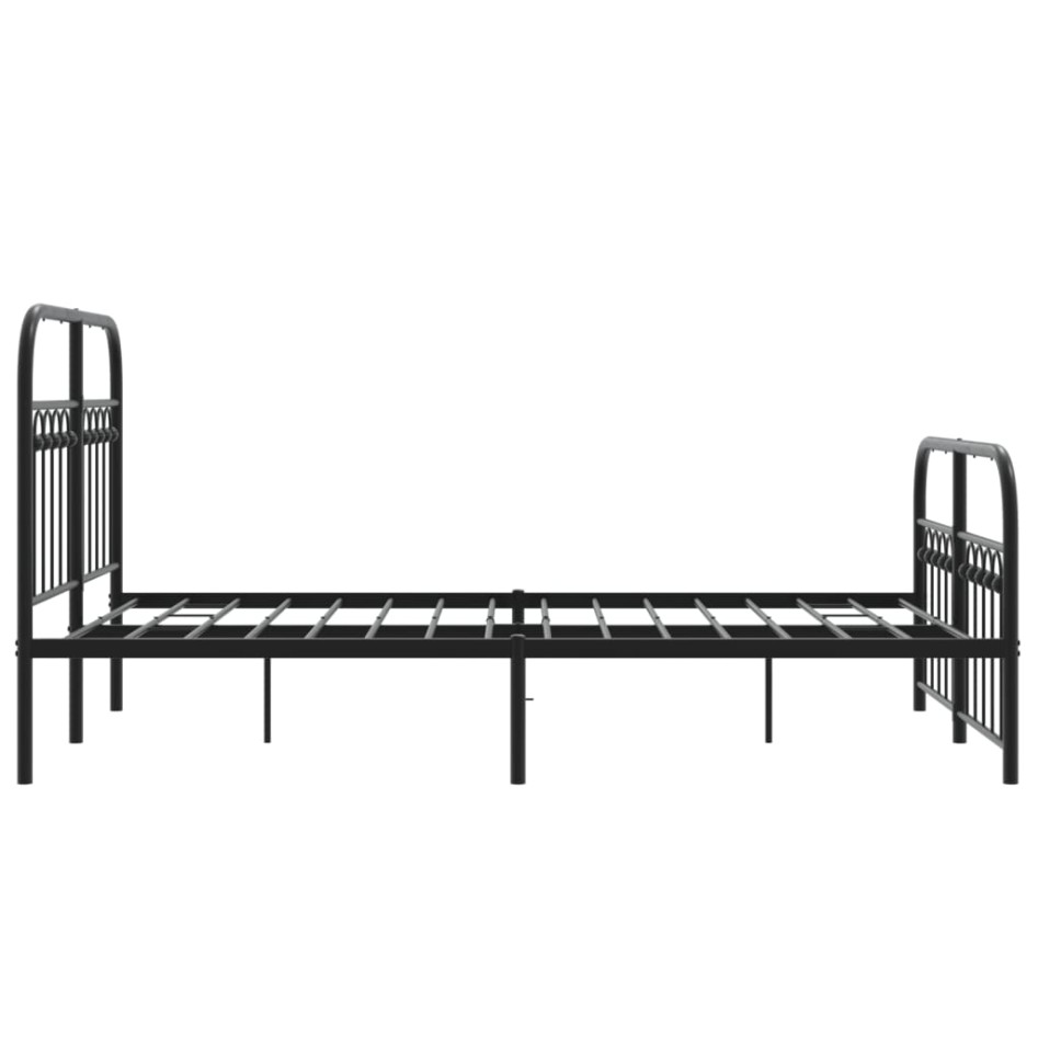 Estructura cama sin colchón con estribo metal negro 120x200