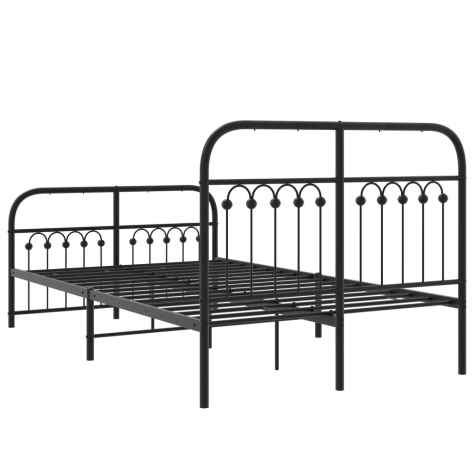 Estructura cama sin colchón con estribo metal negro 120x200