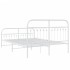 Estructura cama sin colchón con estribo metal blanco 140x200
