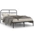 Estructura cama sin colchón con cabecero metal negro 140x190