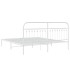 Estructura cama sin colchón con cabecero metal blanco
