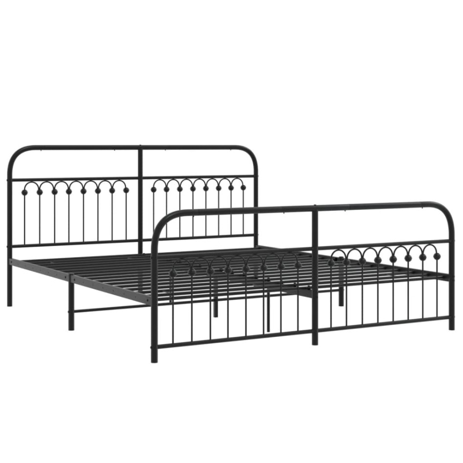 Estructura cama sin colchón con estribo metal negro 183x213