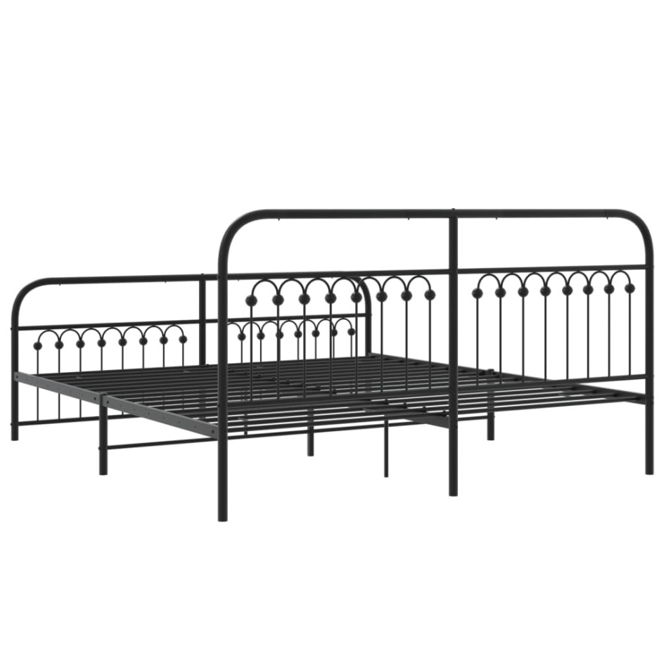 Estructura cama sin colchón con estribo metal negro 183x213