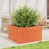 Jardinera de madera maciza de pino marrón cera 80x80x45,5