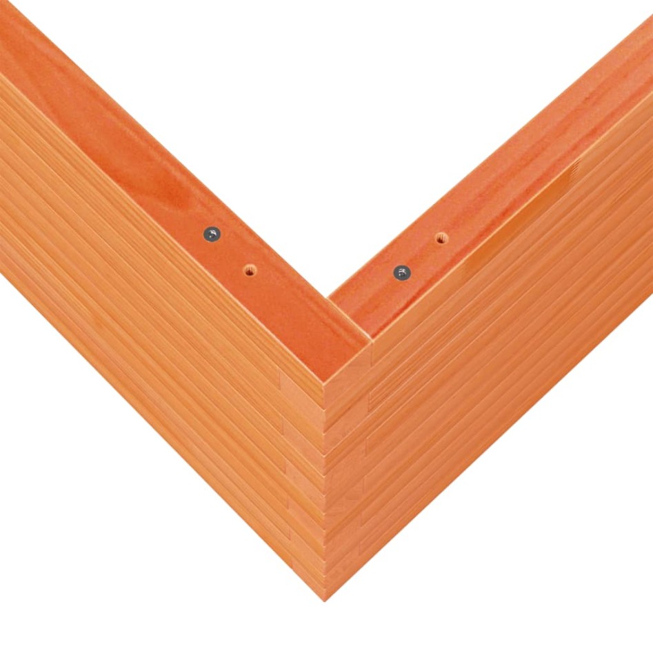 Jardinera de madera maciza de pino marrón cera 80x80x45,5