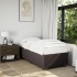 Estructura de cama sin colchón tela marrón oscuro 90x190