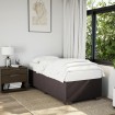 Estructura de cama sin colchón tela marrón oscuro 90x190 cm