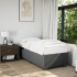 Estructura de cama sin colchón tela gris oscuro 90x200