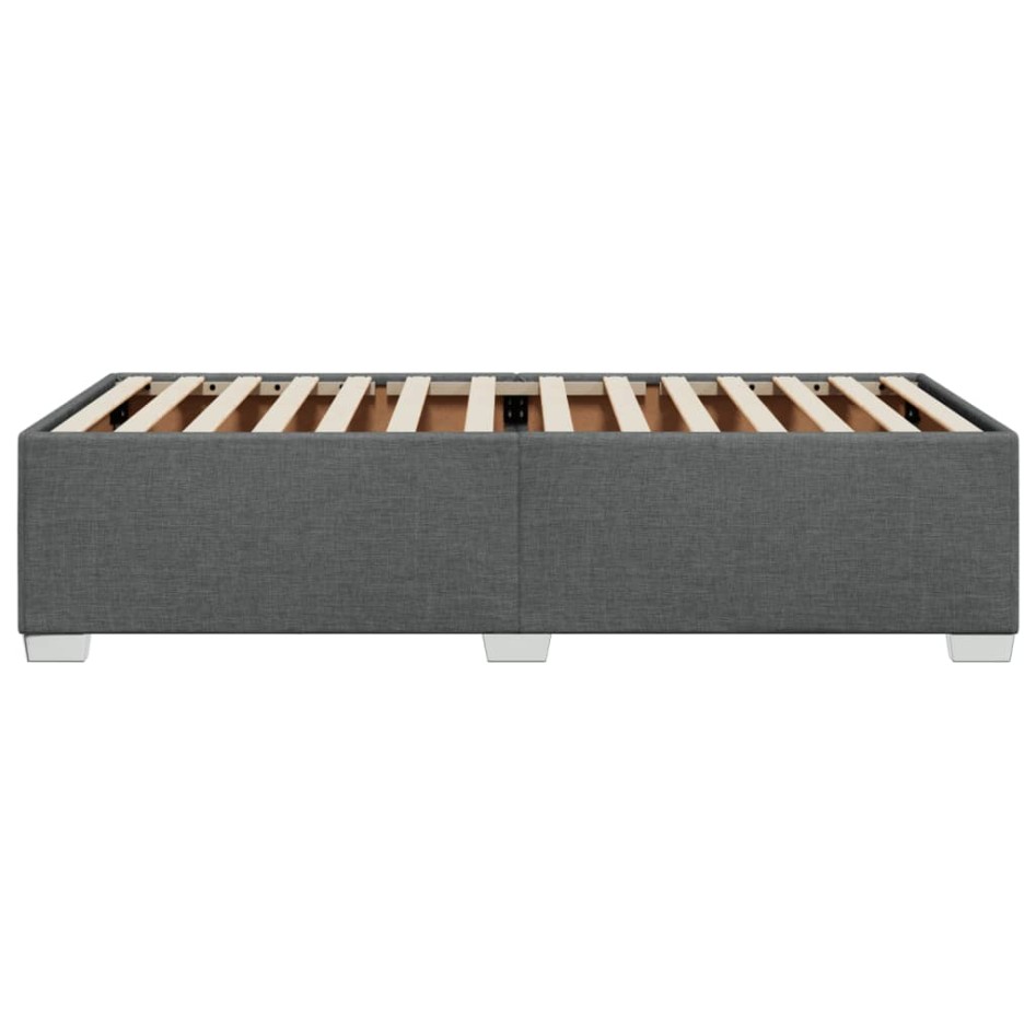 Estructura de cama sin colchón tela gris oscuro 90x200
