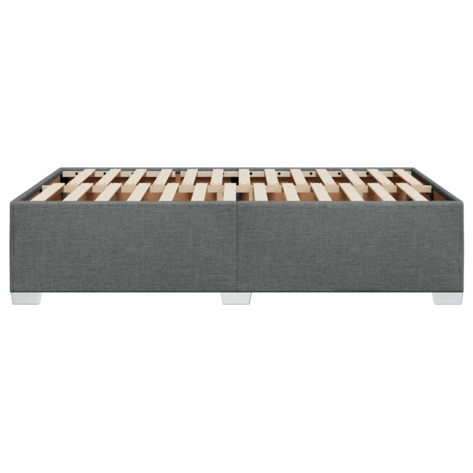 Estructura de cama sin colchón tela gris oscuro 120x190