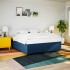 Cama sin colchón tela azul 180x200