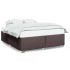 Cama sin colchón tela marrón oscuro 200x200
