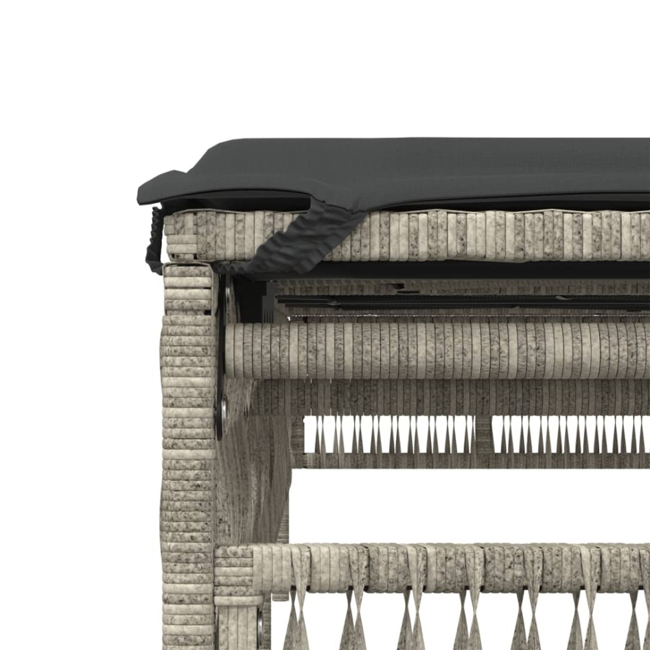 Tumbonas con cojines 2 unidades ratán sintético gris