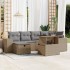 Set sofás de jardín 7 piezas y cojines ratán sintético