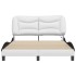 Estructura cama con LED cuero sintético blanco negro 140x200