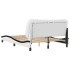 Estructura cama con LED cuero sintético blanco negro 140x200
