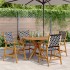 Juego de comedor de jardín 5 piezas madera maciza de