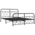 Estructura cama sin colchón con estribo metal negro 140x190