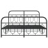 Estructura cama sin colchón con estribo metal negro 140x190