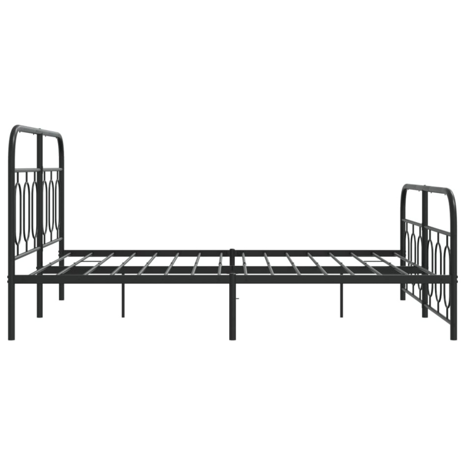 Estructura cama sin colchón con estribo metal negro 140x190
